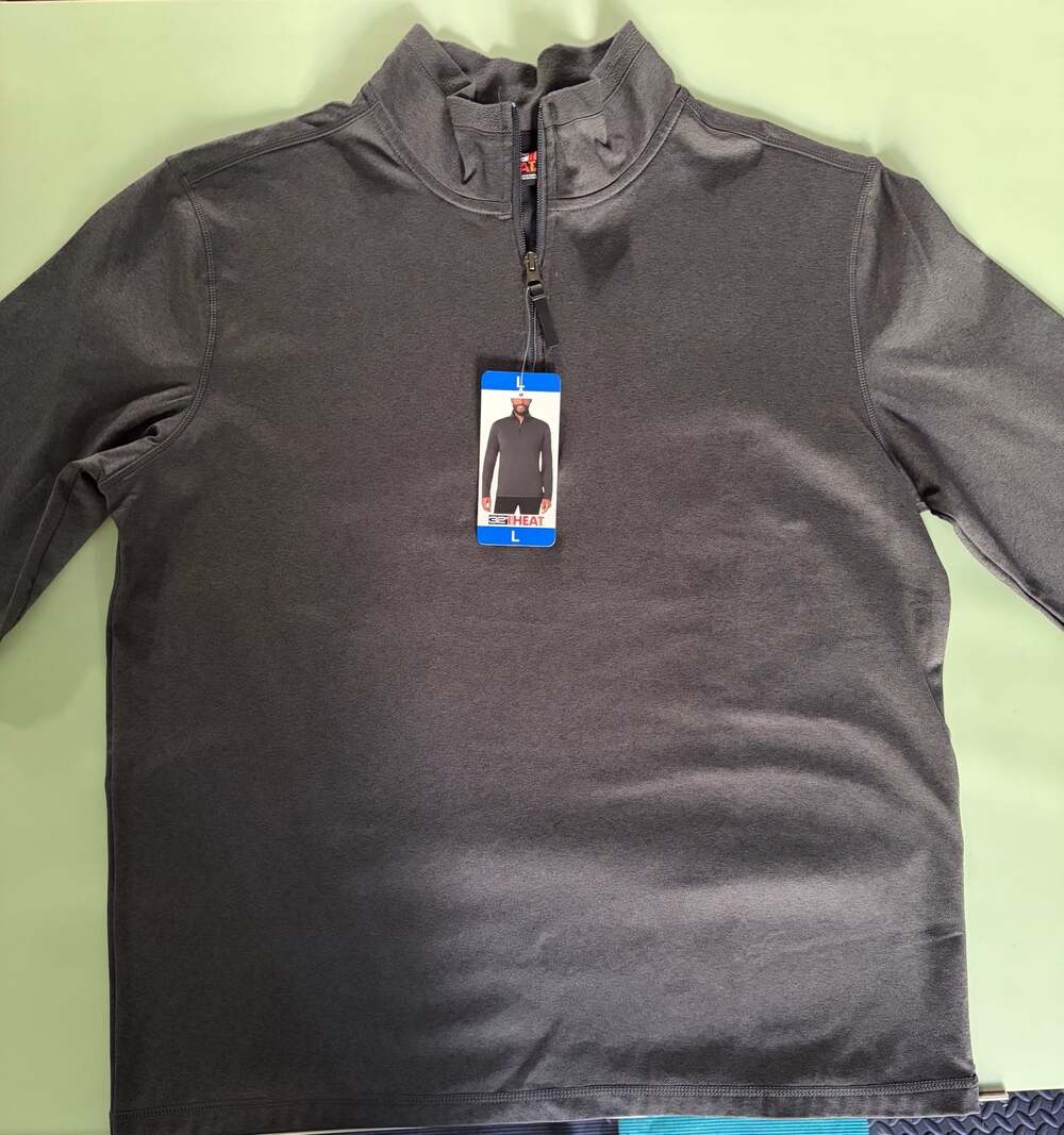 32 Degrees Heat Men's Heat Tech 1/4 Zip Long Sleeve Pullover Jacket Gray